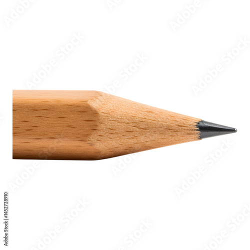 Close-up of sharpened wooden pencil tip on white surface