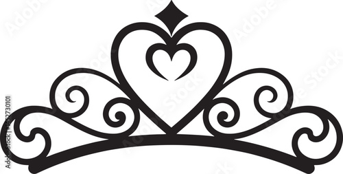 Princes tiara crown or royal diadem line art vector icon for apps and websites