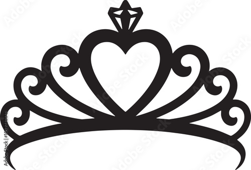 Princes tiara crown or royal diadem line art vector icon for apps and websites