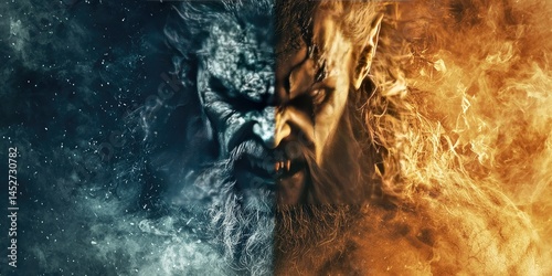 Natural chaos and mental control face of a mythical berserker split in two.