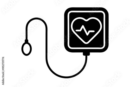 Blood Pressure Monitor silhouette vector illustration