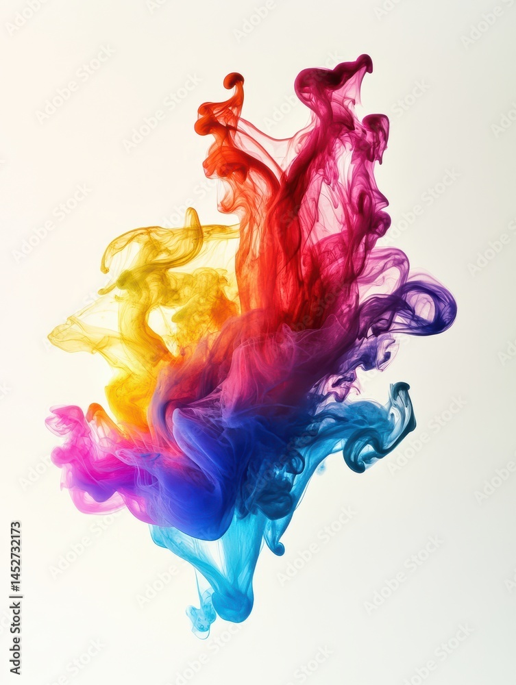 Fototapeta premium Abstract ink drop in water. Clouds of Vibrant colored ink mixing in water.