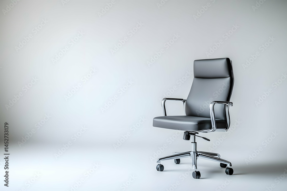 Minimalist Office Chair in Matte Gray with Adjustable Height on White Background Minimalist Office Chair in Matte Gray with Adjustable Height on White Background