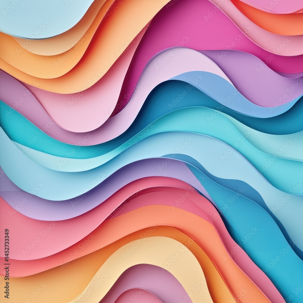 Fototapeta premium Colorful layered waves create abstract art.