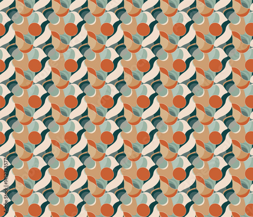 Organic Abstract Seamless Pattern – Fluid Freeform Shapes in Earthy Tones