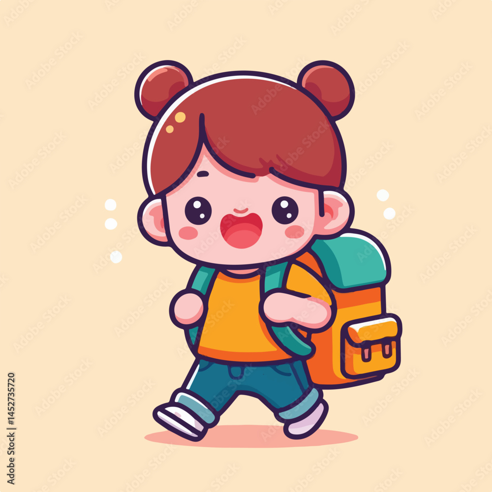 vector of little boy wearing a bag cutely vector of little boy wearing a bag cutely