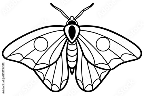 Minimalist Opal Moth Vector Art