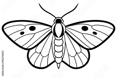 Minimalist Opal Moth Vector Art