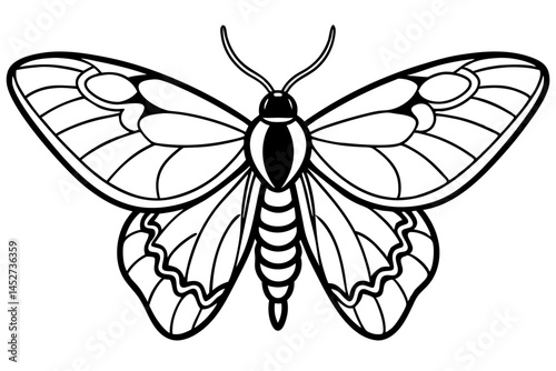 Minimalist Opal Moth Vector Art