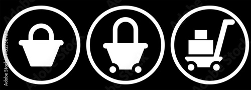 Minimalist Shopping Cart and Basket Icons