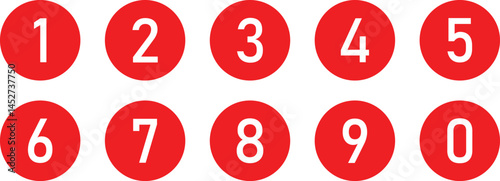 simple red circle with white number symbol.