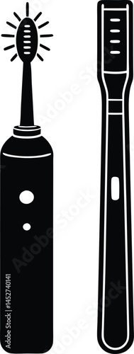 Smart toothbrush with uv sterilizer silhouette 