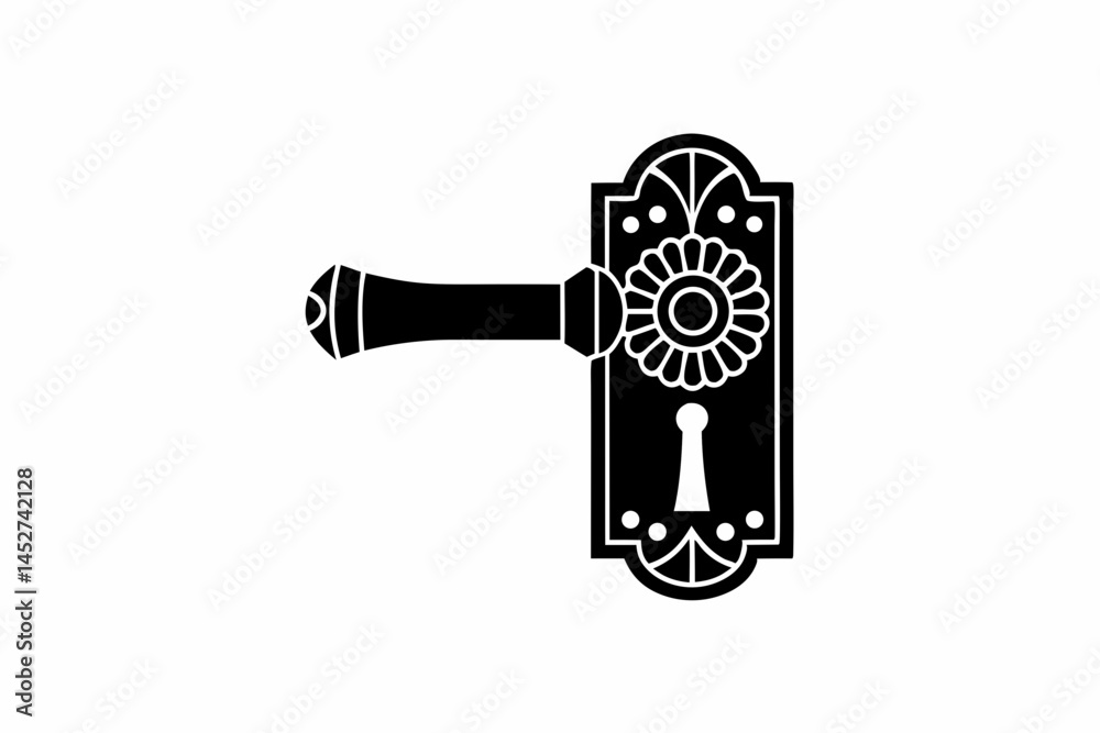 Obraz premium Door knob icom silhouette vector illustration