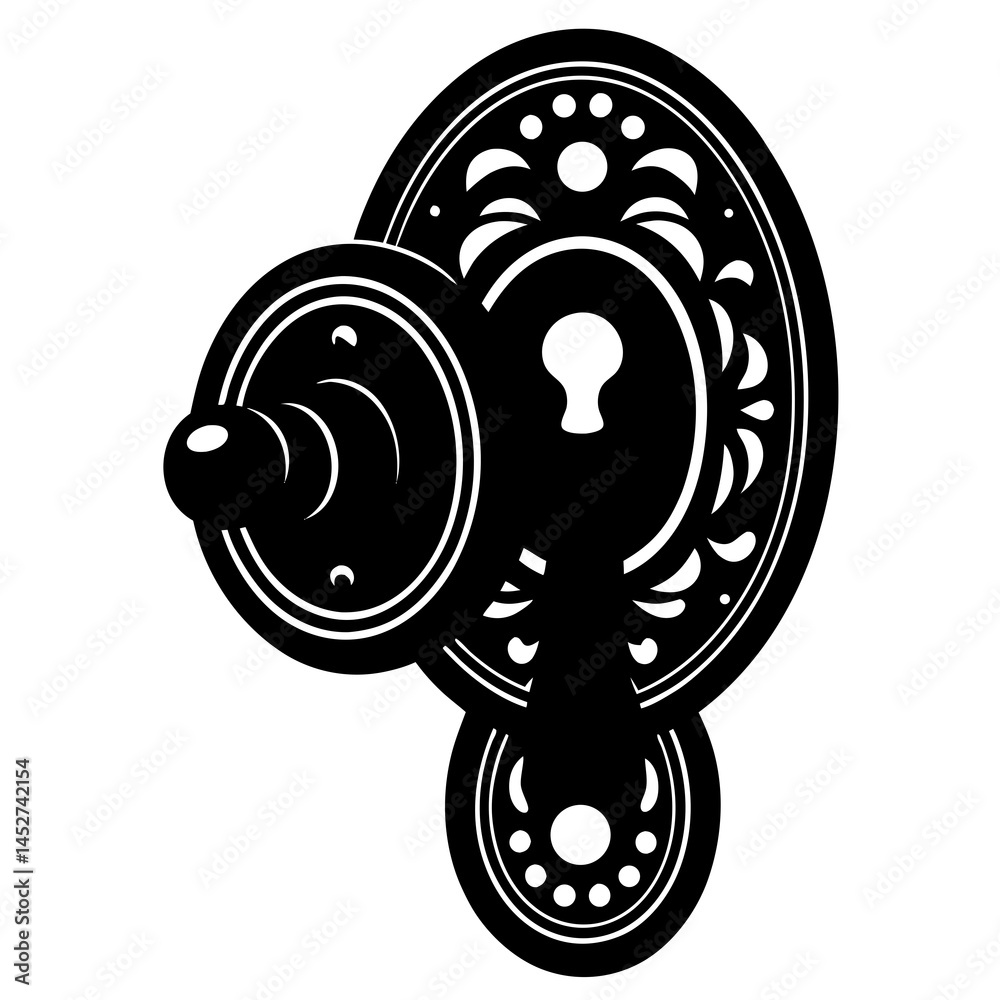 Door knob silhouette vector illustration