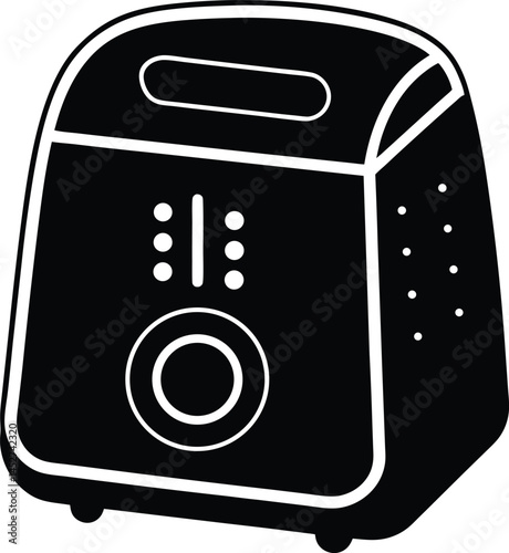 Touchscreen air fryer with visual timer silhouette