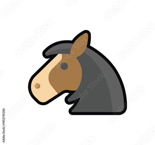 Horse head vector isolated icon. Horse emoji illustration. Horse vector isolated emoticon