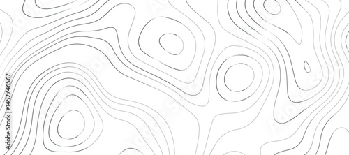 Abstract topographic contour map and geographic mountain relief background design .topography contour map white wave paper and curve silver color lines vector background .
