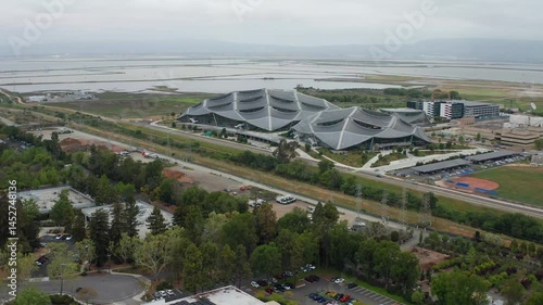 Aerial shot of Mountain View Bay Area California Suburban Urban Tech Industry 16