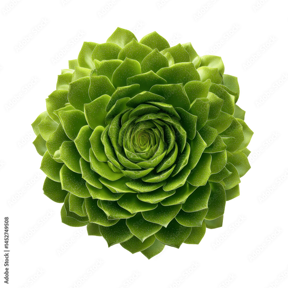 Obraz premium Detailed Close-up of a Green Succulent Plant, Sempervivum, Rosette Pattern