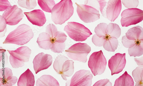 Obraz na płótnie A close-up shot of pink flowers on a white surface w salonie