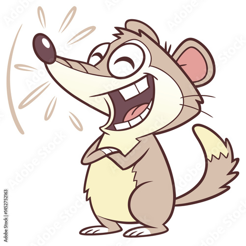 Cute Laughing Cartoon Musang Funny Animal Adobe Illustrator Artwork