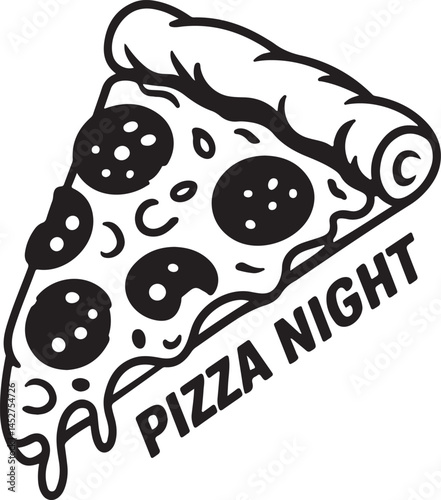 Pizza Slice Silhouette Pepperoni Cheese Illustration
