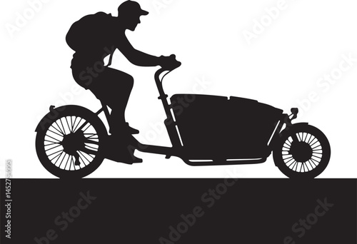 Cargo Bike Silhouette Urban Delivery Illustration