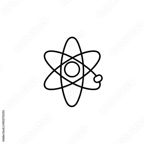 Atomic symbol illustration in minimalist style  