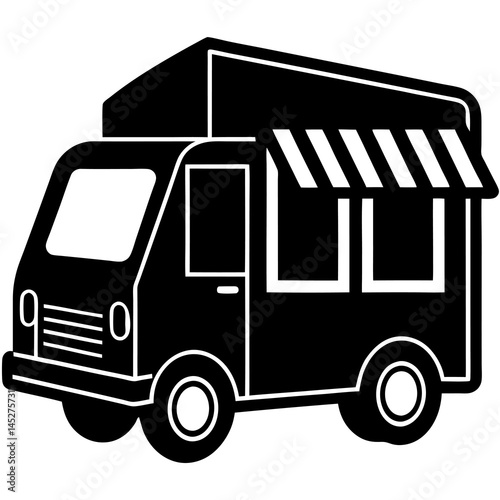 food truck vector icon on white background