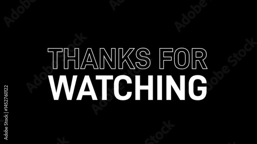 A simple yet effective end screen: stark white, bolded lettering spells out 