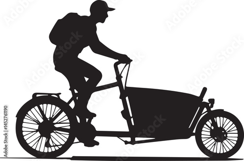 Cargo Bike Silhouette Urban Delivery Illustration