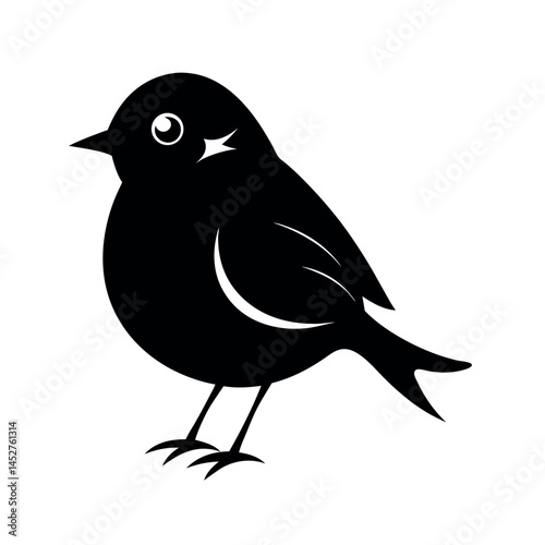 Black Kinglet Bird Vector Design