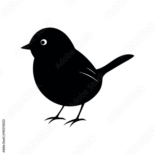 Flying Kinglet Bird Vector Illustration