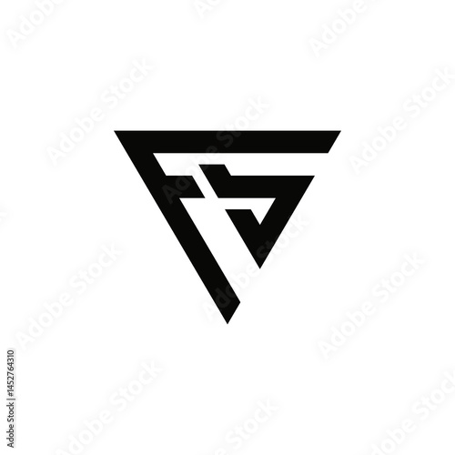  Bold triangular 'FS' logo with angular abstract lettering.
