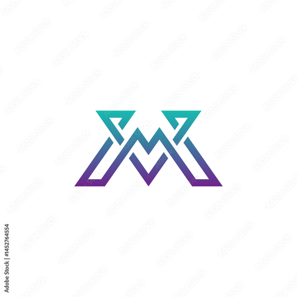 Gradient geometric “M” and Gradient geometric “M” and