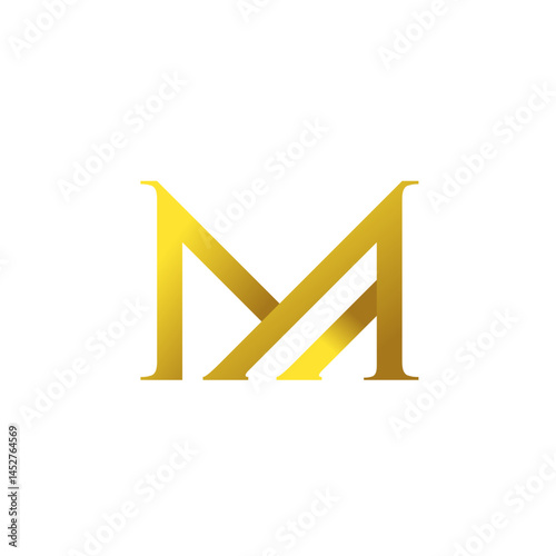 Elegant gold monogram “M” logo design.