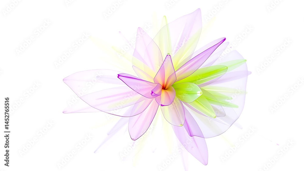 Fototapeta premium Abstract Pastel Flower Design on Transparent Background