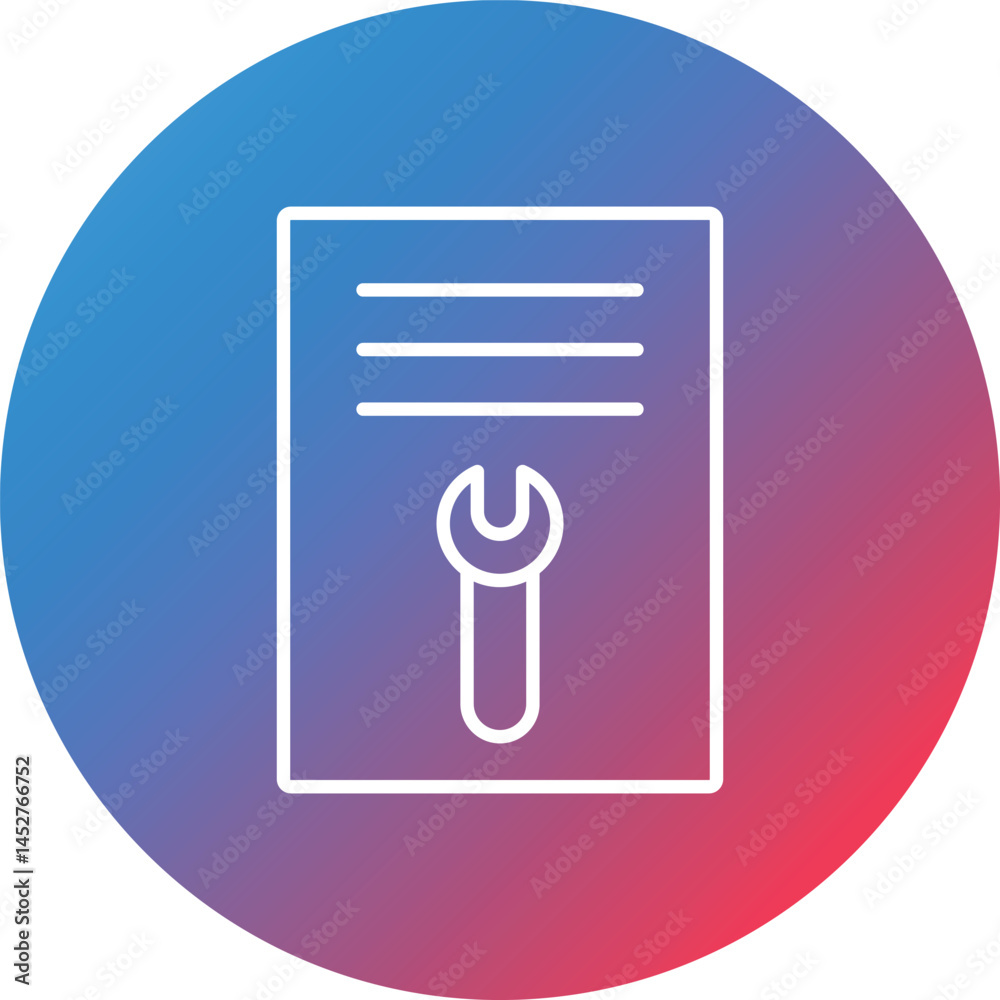 Labour Repot Line Gradient Circle Background Icon Labour Repot Line Gradient Circle Background Icon