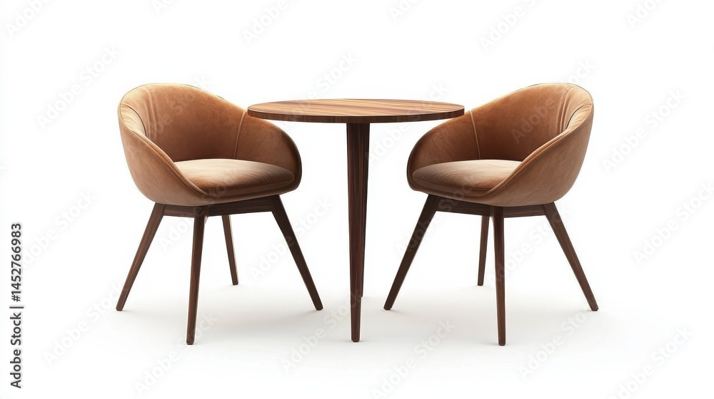 Obraz premium Dinning furniture set chair table room on white background, chair, furniture, interior, table, room, chairs, wood, dining