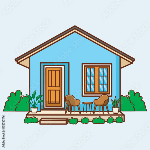 Vector illustration of a simple house with a luxurious design
