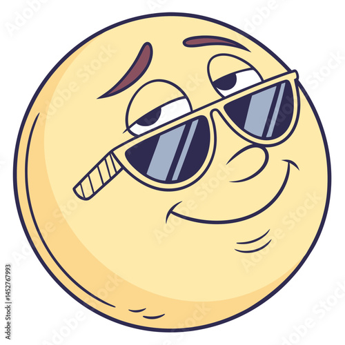 Chill Emoji with Smirk and Stylish Sunglasses
