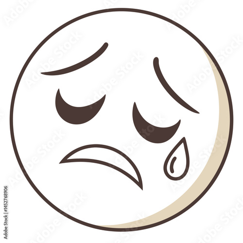 Sad Face Emoji with Closed Eyes and Drooping Mouth
