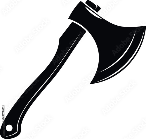 Axe Silhouette Black Vector | Vector for Cutting Tool and Adventure Use Vector