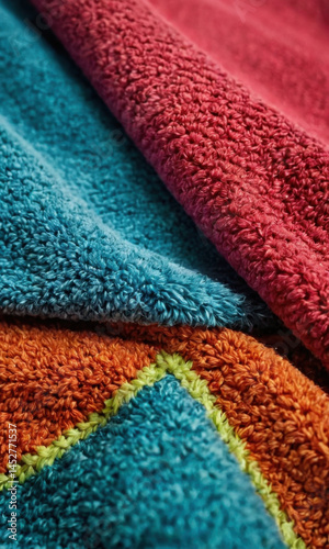 Obraz na płótnie Colorful towels stacked high w salonie