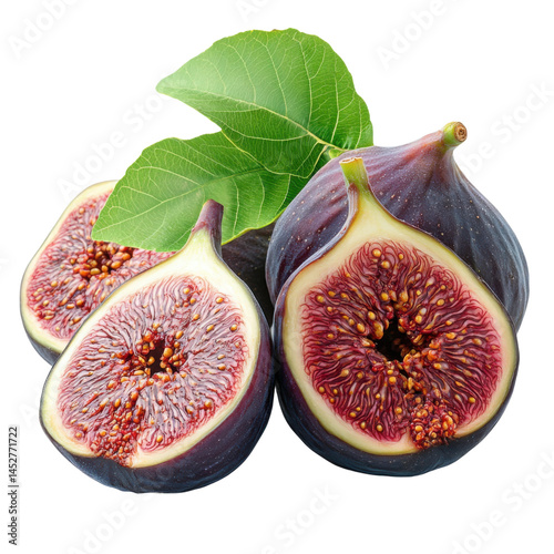 Fresh figs harvesting natural farm food photography outdoor close-up. Isolated on transparent background, png.