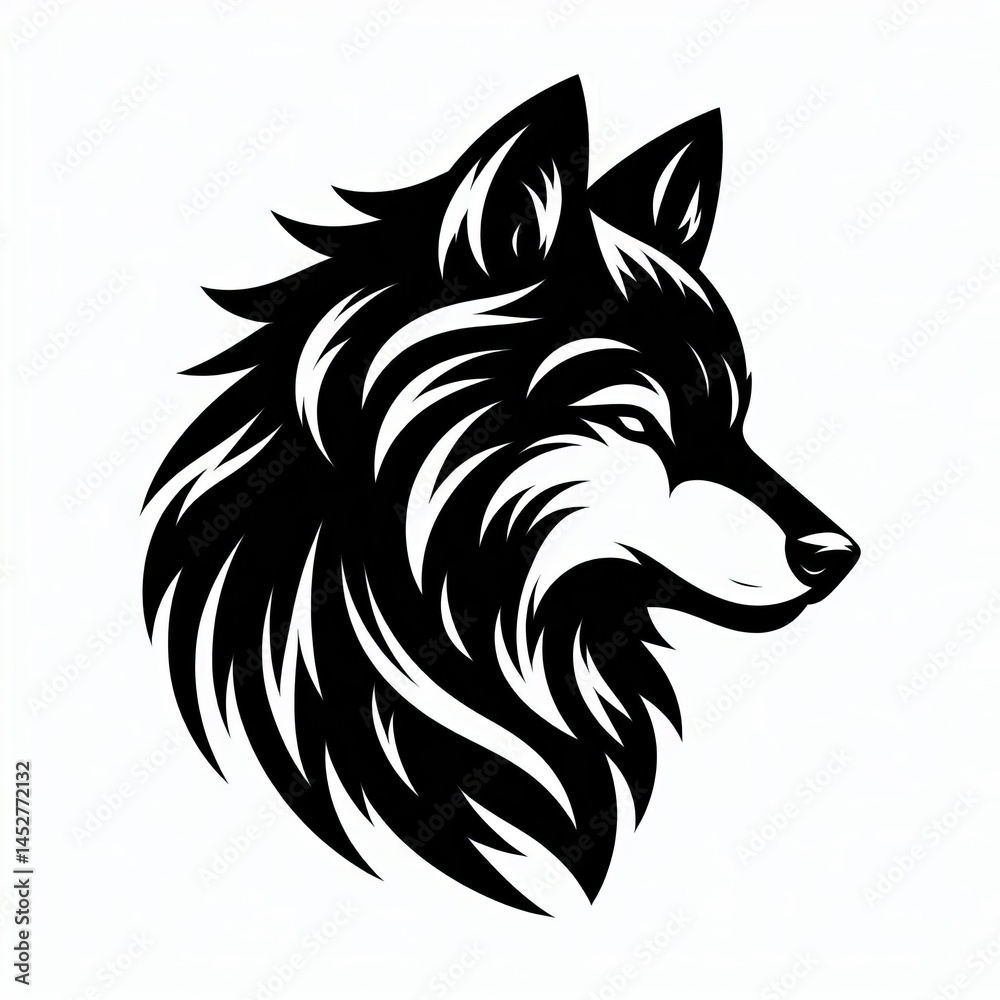 Fototapeta Wolf Silhouette Illustration