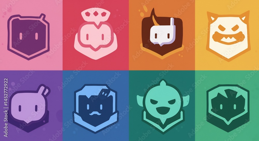 Collection of Cartoon Characters Emblems: A dynamic collection of cartoon character emblems, each a unique blend of artistry and imagination. Colorful and vibrant. Collection of Cartoon Characters Emblems: A dynamic collection of cartoon character emblems, each a unique blend of artistry and imagination. Colorful and vibrant.