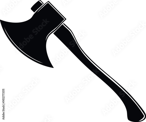 Axe Silhouette Black Vector | Vector for Cutting Tool and Adventure Use Vector