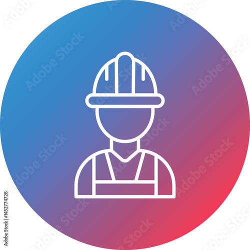 Labour Line Gradient Circle Background Icon