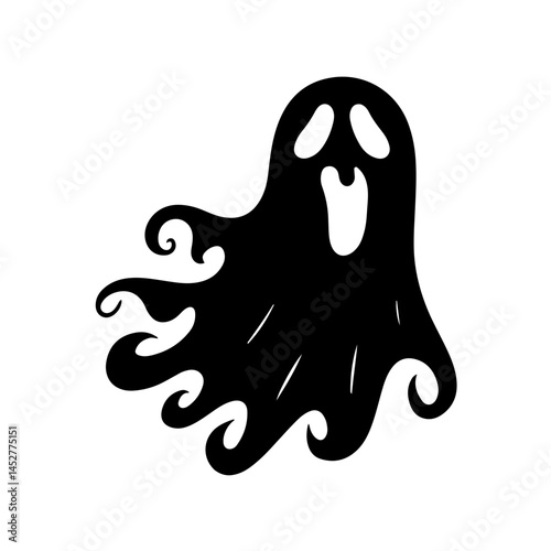 Dark Ghostly Figure: Creepy Floating Spirit Symbol